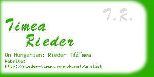 timea rieder business card